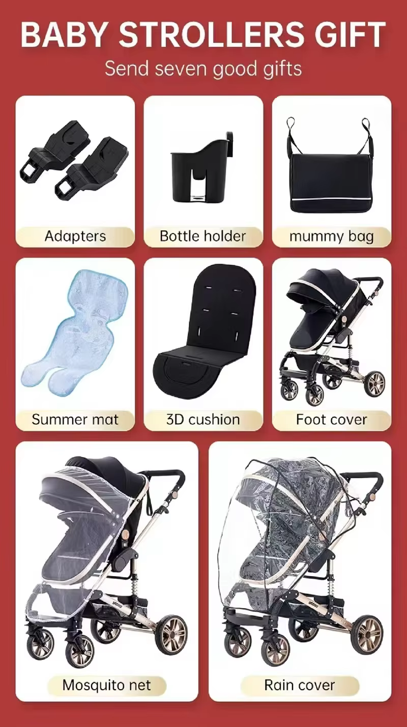 Système de voyage pour bébé 3-en-1 - Poussette pliable légère et landau, poussette portable avec cad