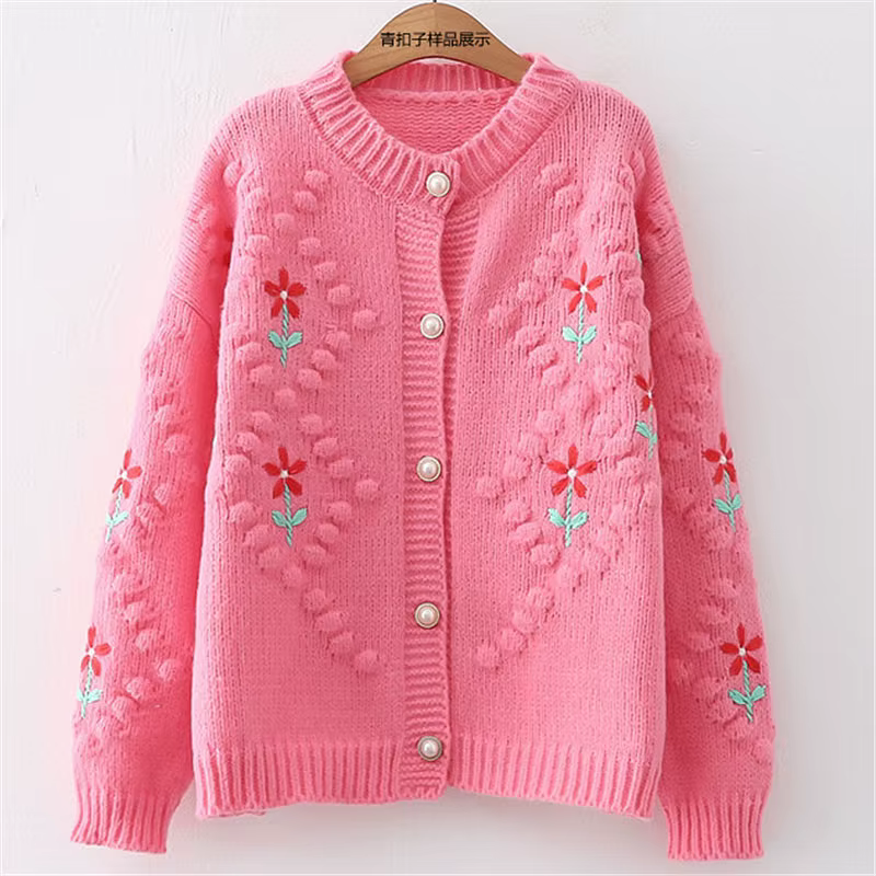 Pull Brodé Épais et Chaud en Tricot pour Femme, Cardigan en Y, Nouveau Design, Printemps-Automne