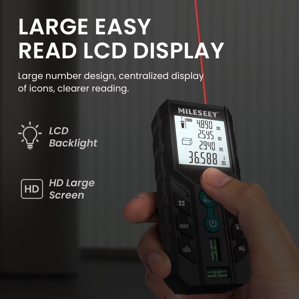 MILESEEY-Télémètre laser pour twiches , ruban à mesurer laser, double bulle horizontale, roulette nu