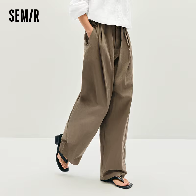 Semir femmes pantalon texturé ample incurvé Long décontracté mode vêtements pour femme texturé tissu