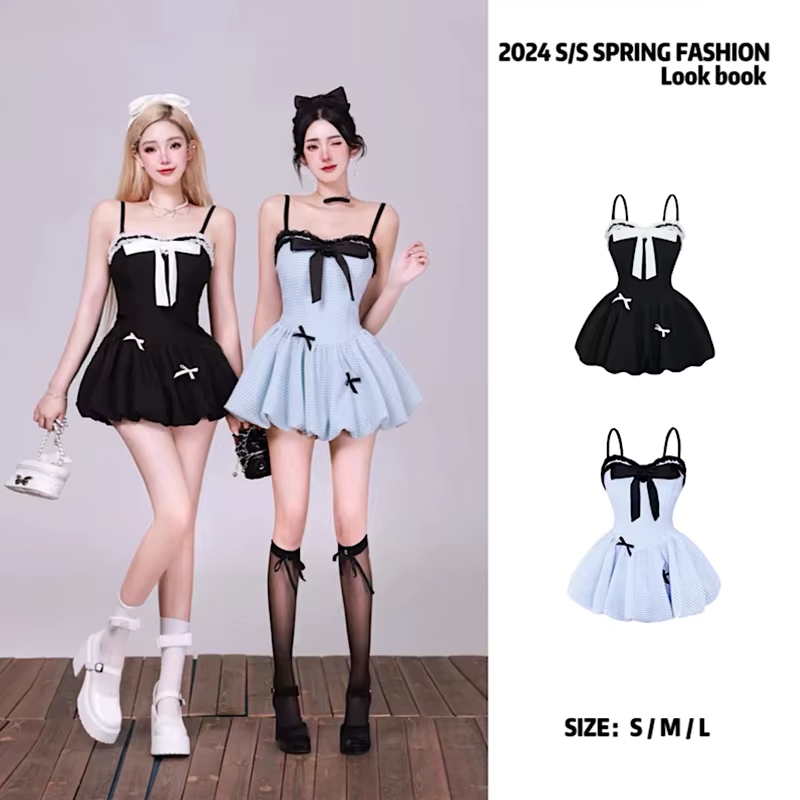 Ensemble de robe 2 pièces pour femme, cardigan noir à manches longues, nœud papillon, mini robe de s