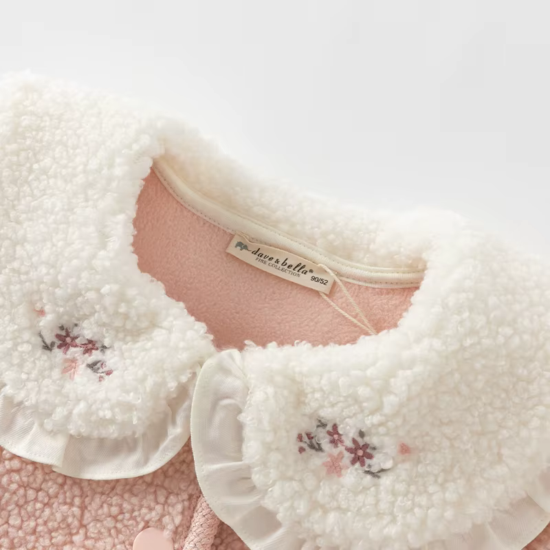 Dave Bella enfants filles bébé hauts vêtements d'extérieur 2024 nouveau automne hiver doux mignon en