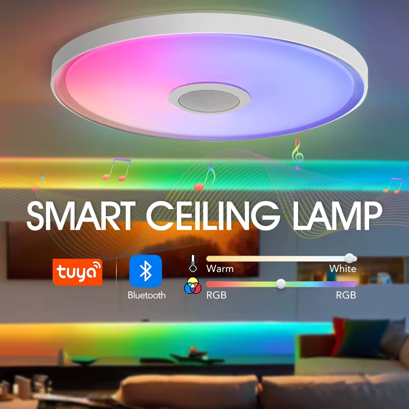 Plafonniers intelligents LED RGB APP télécommande gradation éclairage domestique moderne lumière mus