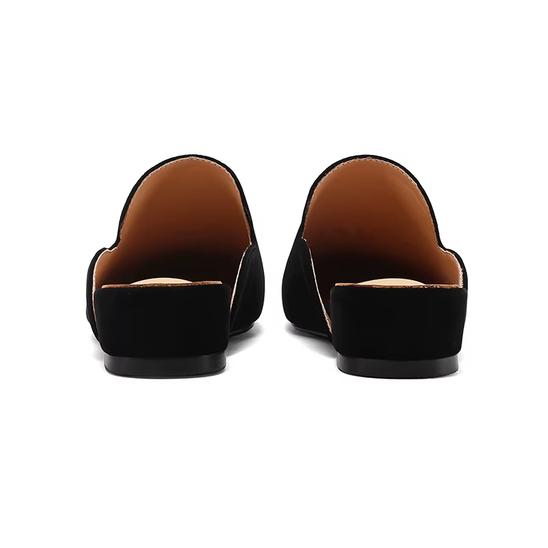 SmallHut Nouvelle Tendance 2026 Mules d'été pour femmes en tissu floqué, mode, noires et rouges, à t