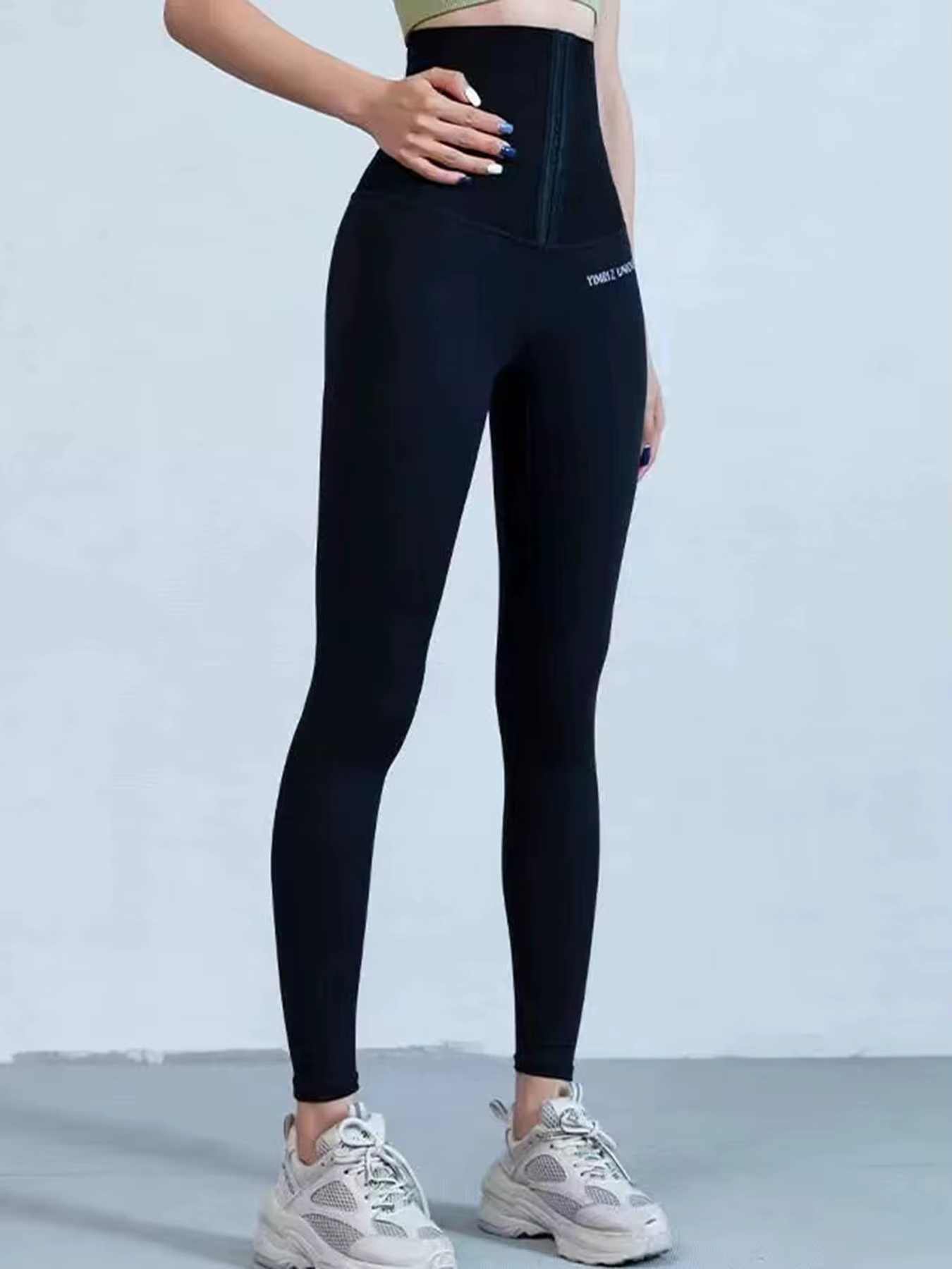 Pantalons de yoga taille haute pour femmes, leggings de sport élastiques minces avec fermeture à pre