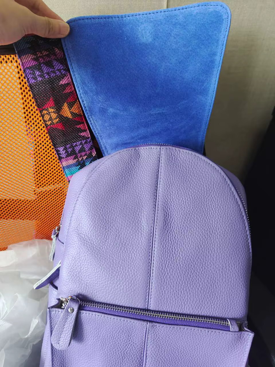 Zency Fashion – sac à dos en cuir violet de haute qualité pour femmes, avec de nombreux compartiment