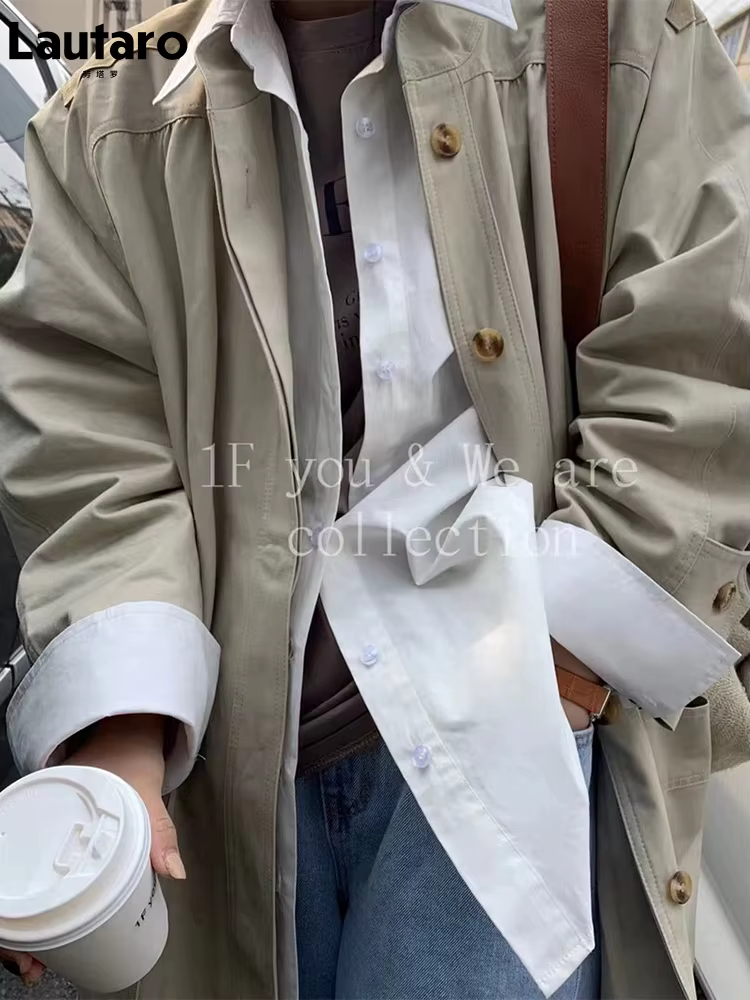 Lautaro-Manteau long à simple boutonnage pour femme, vêtements de luxe, pardessus décontracté, print