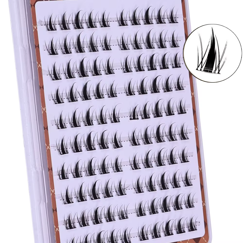 Cils en grappe auto-adhésifs DIY, 10 rangées/boîte, cils sectionnels de Style Manga sans colle, aspe