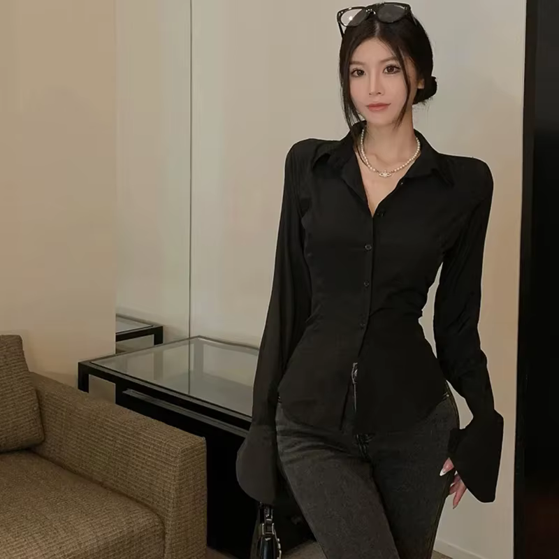 Gidyq mode femmes chemises de pansement coréen tout Match Streetwear femme mince Blouse printemps dé
