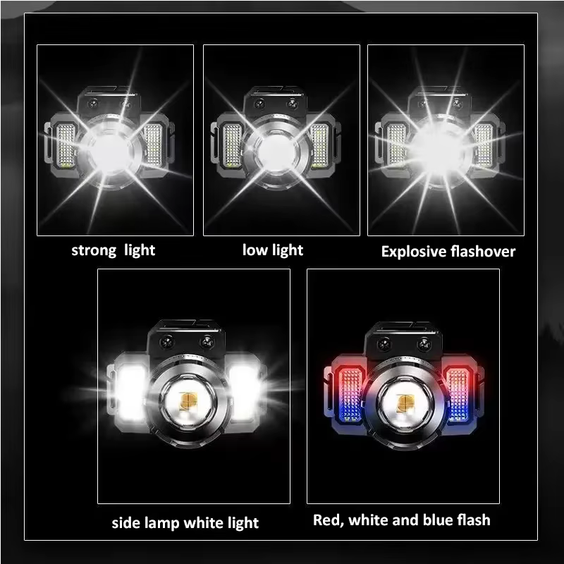 LED capteur phare Camping recherche lumière tête lampe de poche Rechargeable puissante lampe frontal