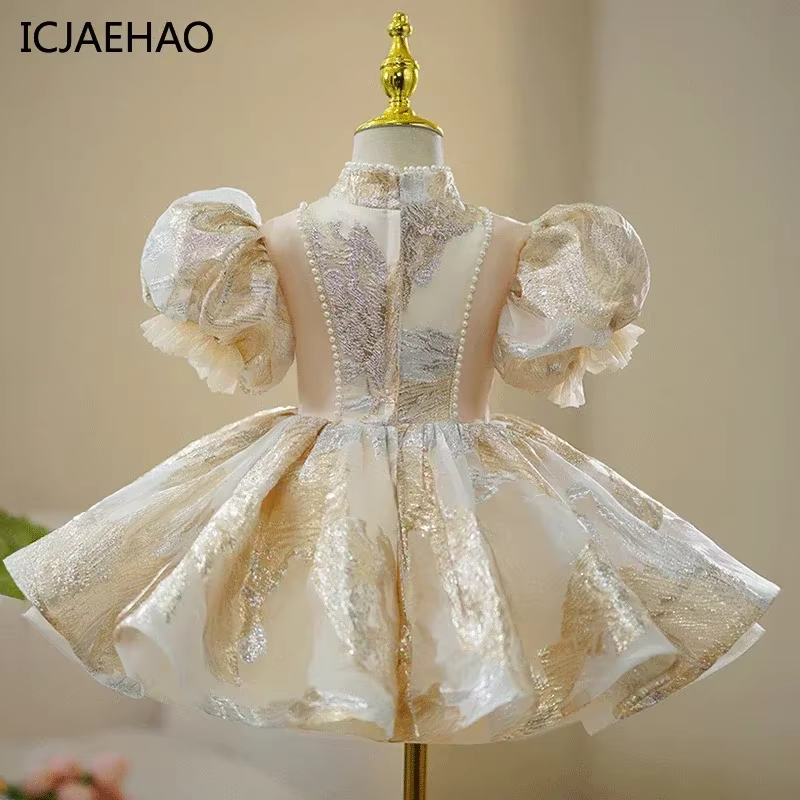 Top princesse mariage fête d'anniversaire luxe robe de soirée courte enfant broderie Champa enfants 