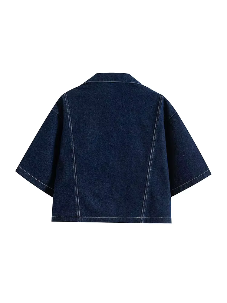 Nlzgmsj été femmes ensembles décontractés mode Mini jupe Shorts ensembles Denim chemise courte ensem