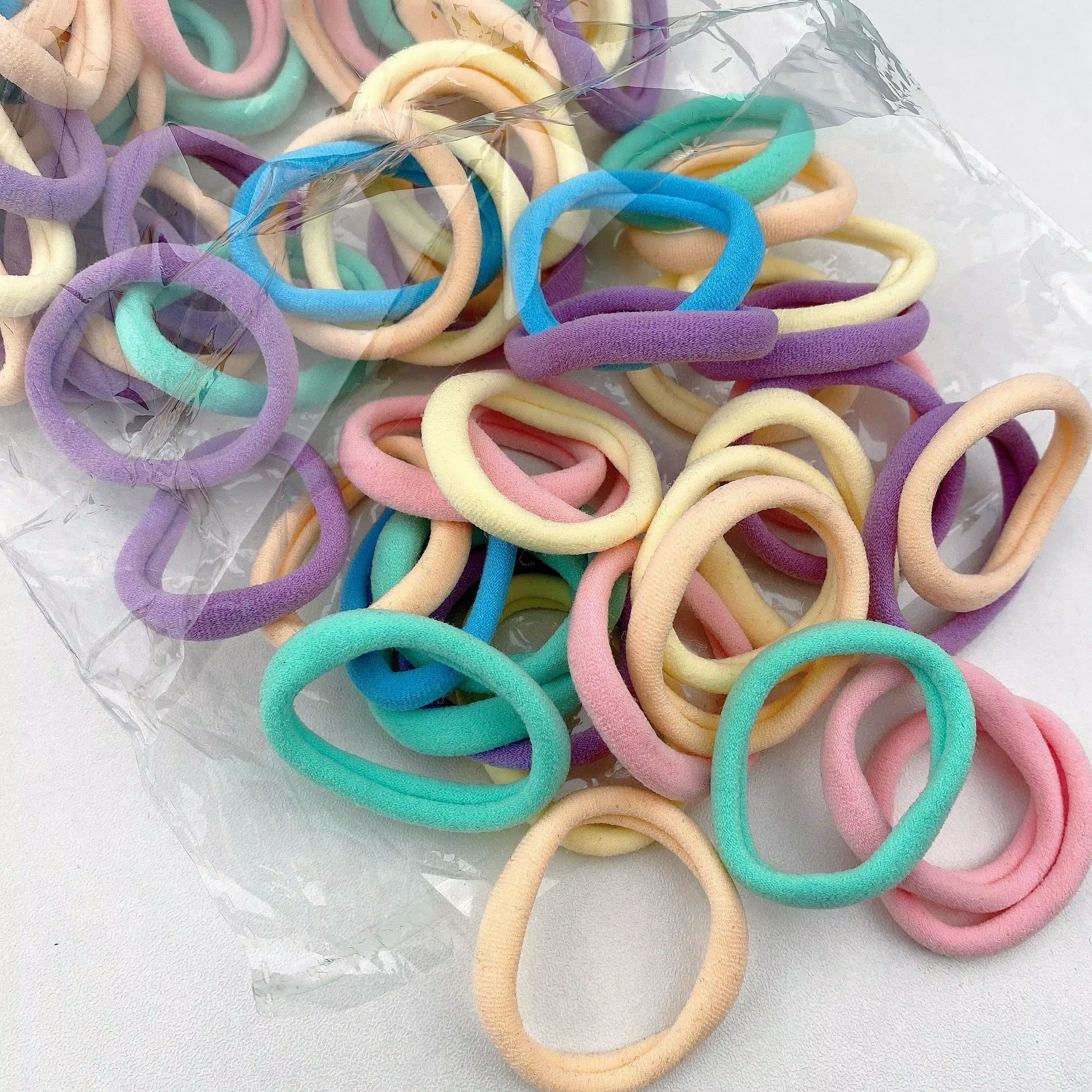 20/50/100 pièces Quatre saisons artificiel astiques Bandes De Cheveux Bol 4CM Bonbons Scrunchie arti