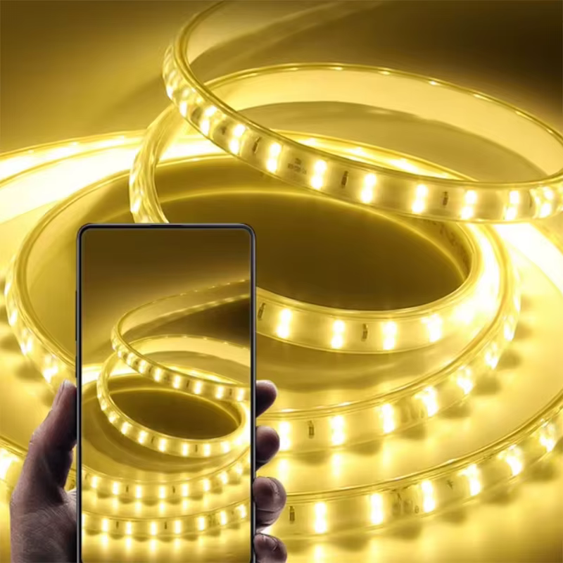 Bande lumineuse Led 220V, 1-30m, avec prise ue 2835, Flexible, étanche, pour la maison, la cuisine, 