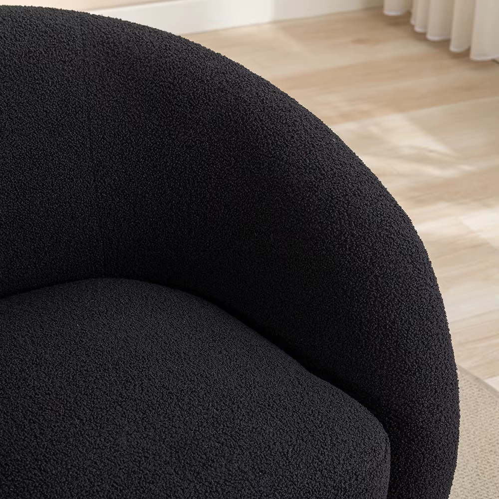 SEYNAR-Fauteuil d'Accent à Comcussion Moderne en Velours Résistant à 360, Chaise d'Appoint Ronde pou