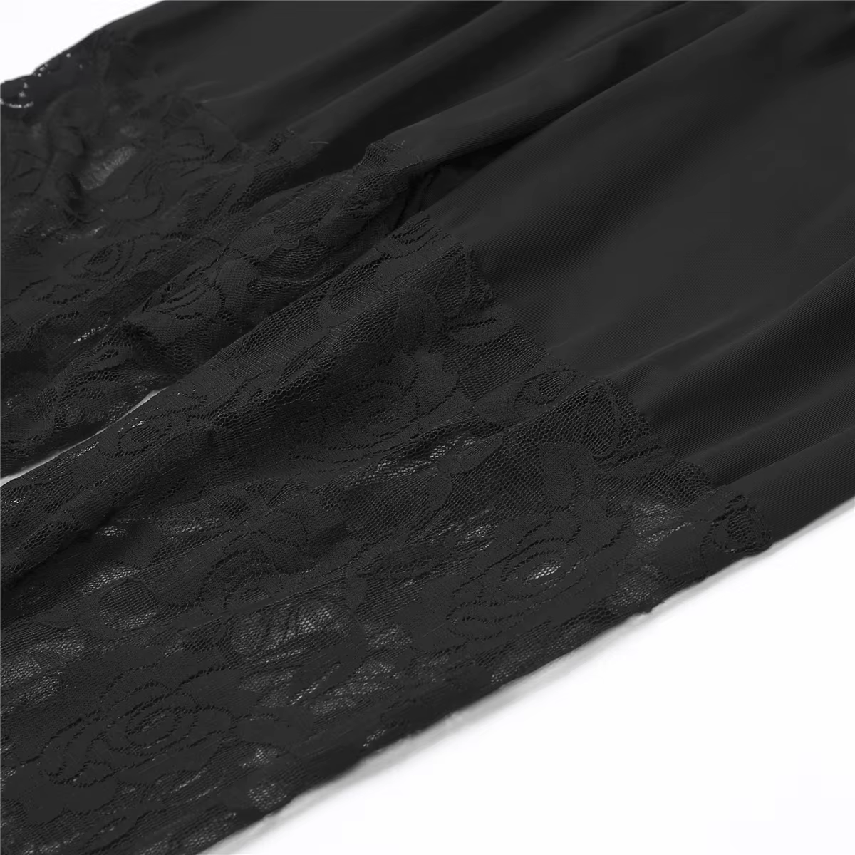 Leggings grande taille pour femmes, pantalon slim de couleur unie, couture en dentelle florale trans
