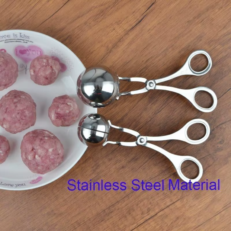 Outil de fabrication de boulettes de riz en acier inoxydable, clip rond, cuillère en forme de boulet