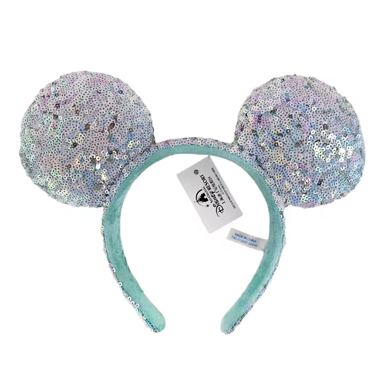 Bandeau d'oreille Disney Mickey Mouse, cerceau pour parc d'attractions, écailles de poisson, maille 