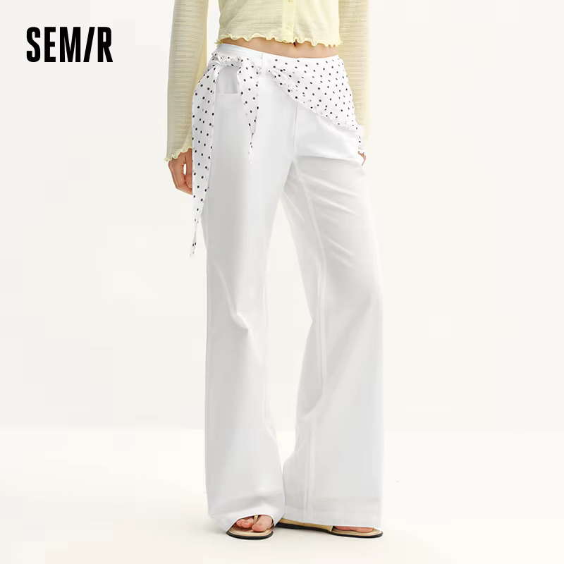 Pantalon femme Semir Polka 2026 à pois, coupe ample évasée, style urbain décontracté, doux et confor