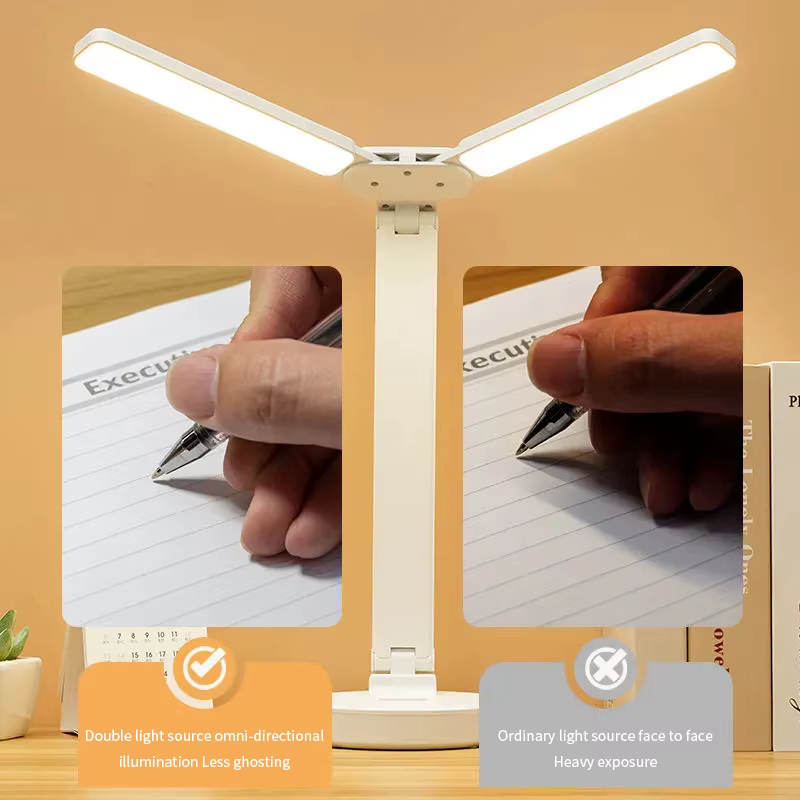 Lampe de bureau LED 3 niveaux Dimmable tactile veilleuse USB Rechargeable Protection des yeux lampe 