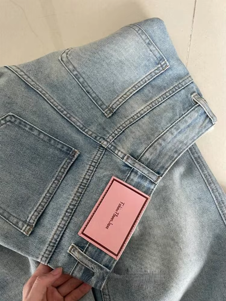 Jean Baggy à jambes larges pour femmes, Vintage Y2K Punk, taille basse, pantalon en Denim ample, Str