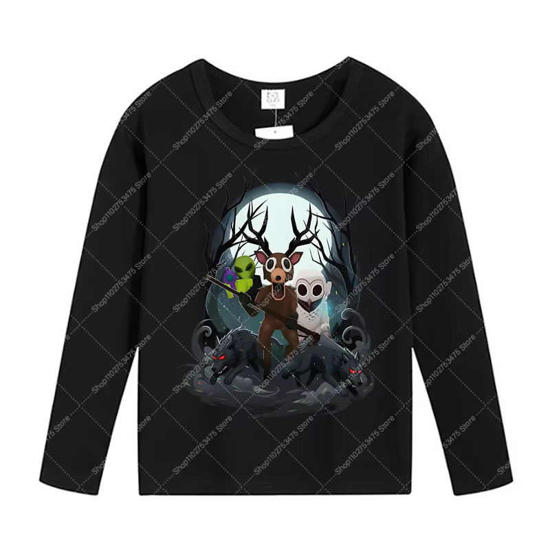 Jeu 99 nuits dans la forêt printemps automne T-shirt pour enfants à manches longues T-shirt garçon d