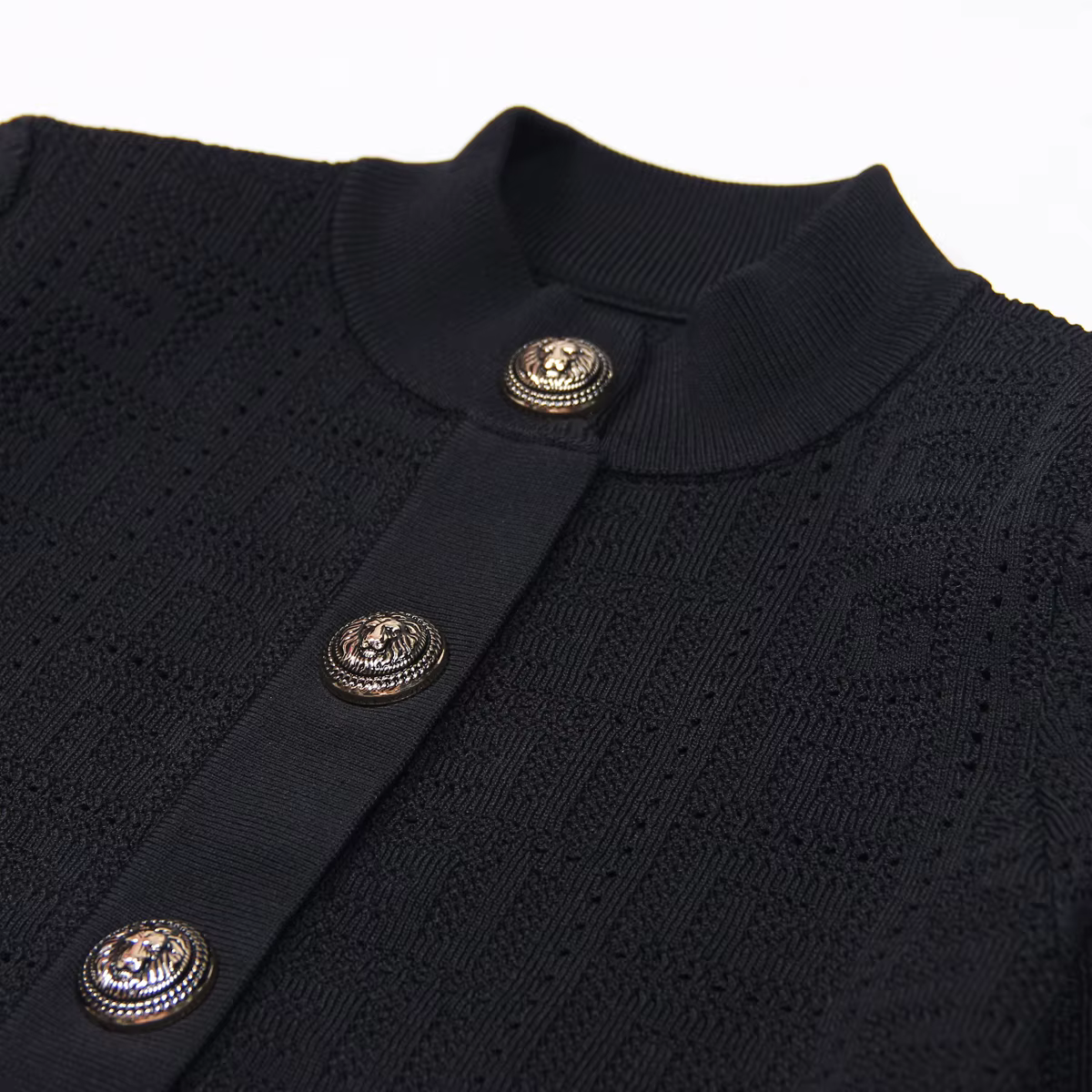 SML-Cardigan en tissu élastique pour femme, col rond creux, simple boutonnage, manches longues, coup