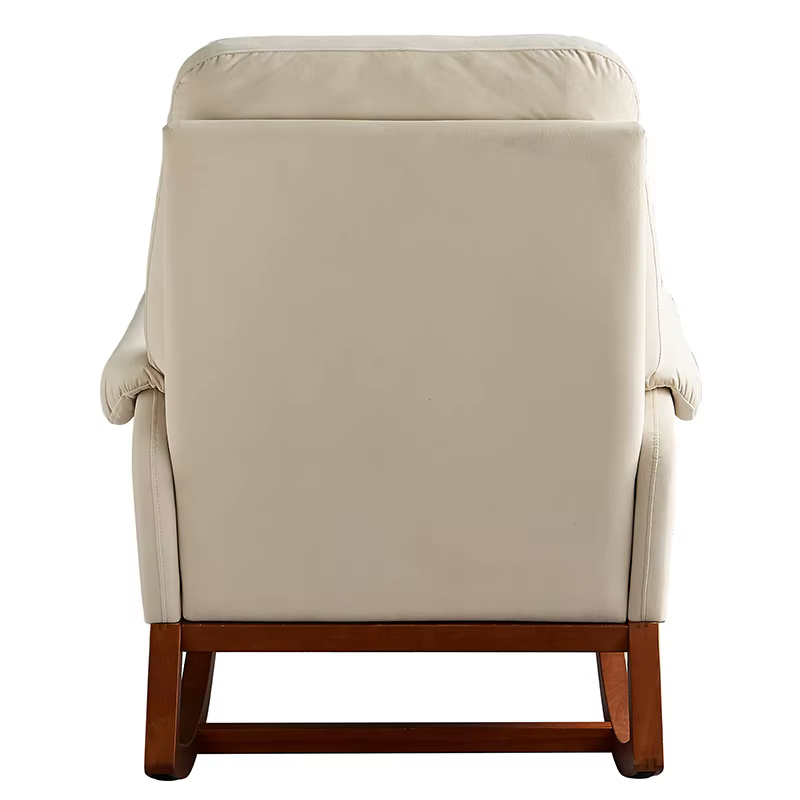 Chaise à Bascule Moderne et Confortable en Velours, Beige, pour Salon et Salle de Lecture