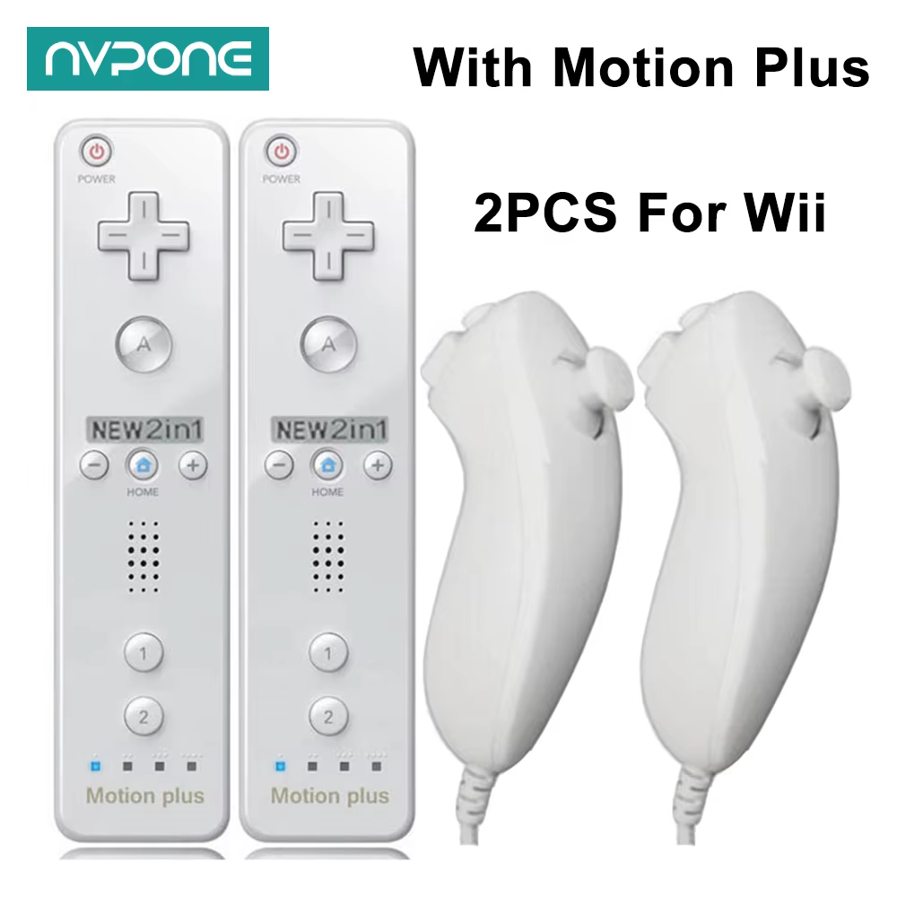 Télécommande Motion Plus pour console Wii Nintendo Wii, manette de jeu avec manette Dahchuck, 2 jeux
