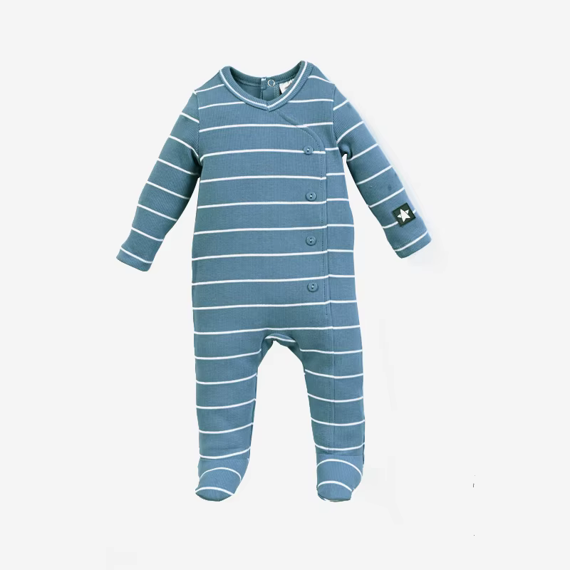 Ensemble pyjama rayé AA pour enfants, barboteuses à manches longues, vêtements en coton côtelé, barb