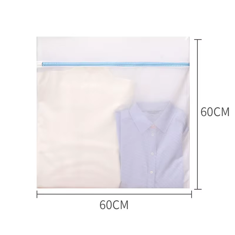 Sac à linge bleu à fermeture éclair, maille Fine, sacs de rangement de haute qualité, nettoyage des 