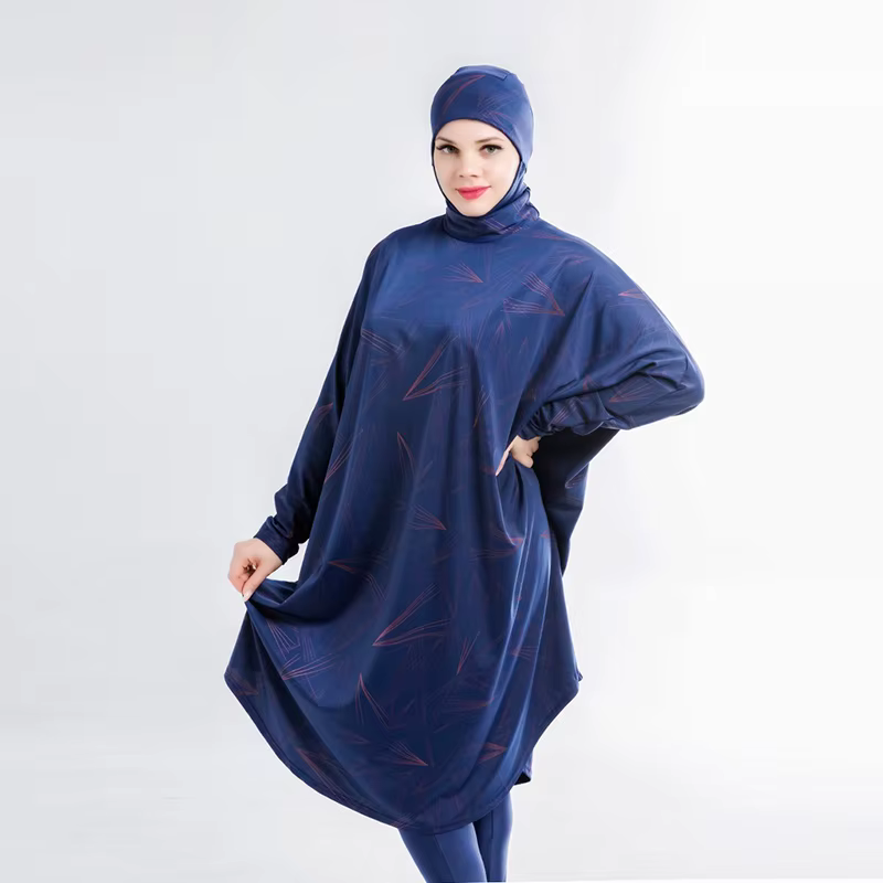 Abaya-Burkini Musulman à Manches sulfpour Femme, Grande Taille, Modeste, Hijab