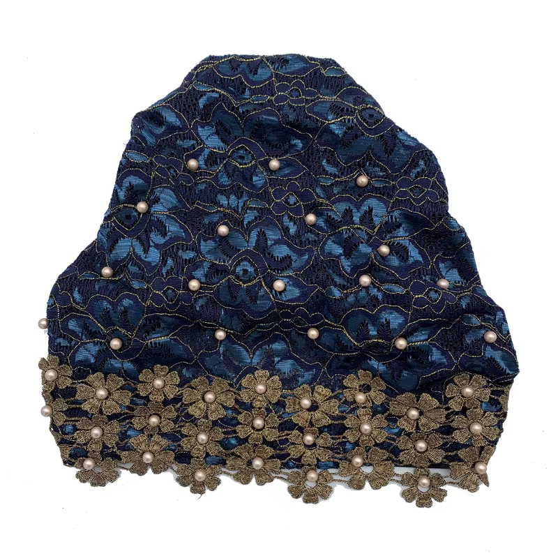 Turban à perles pour femmes, broderie, mode, couvre-chef musulman, Bonnets, chapeau de chimiothérapi