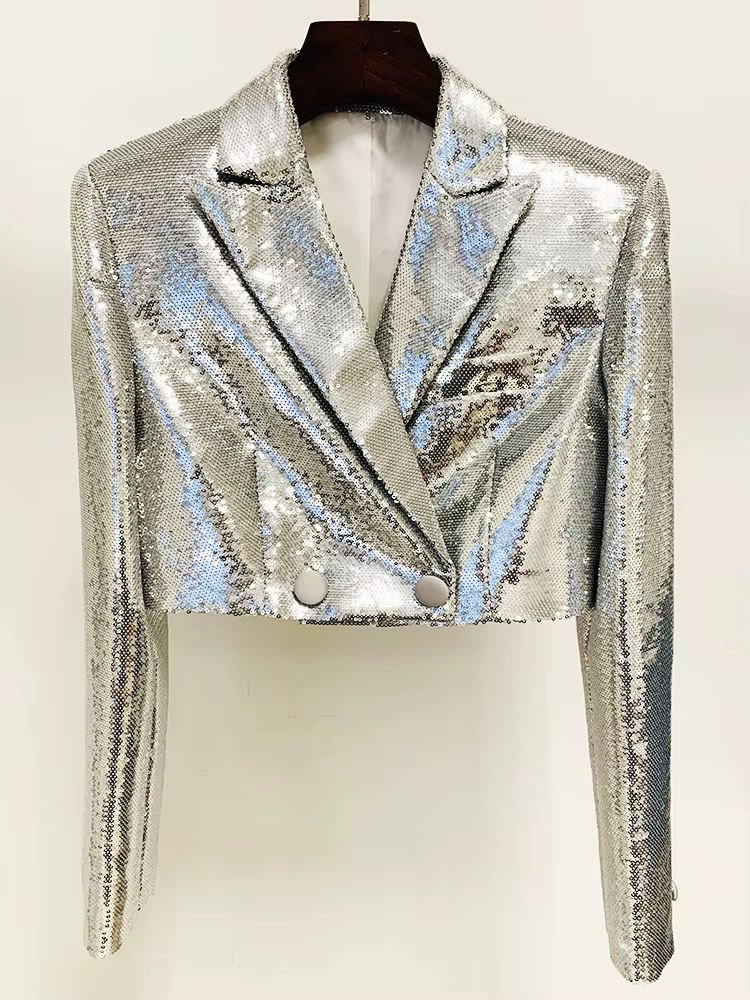 Ensemble de costume de créateur élégant HIGH STREET, nouveauté 2026, pour femme, avec veste courte à
