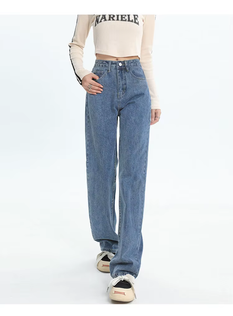 Nouveaux Styles d'automne et d'hiver adaptés à toutes les saisons, jean basique pour femmes, taille