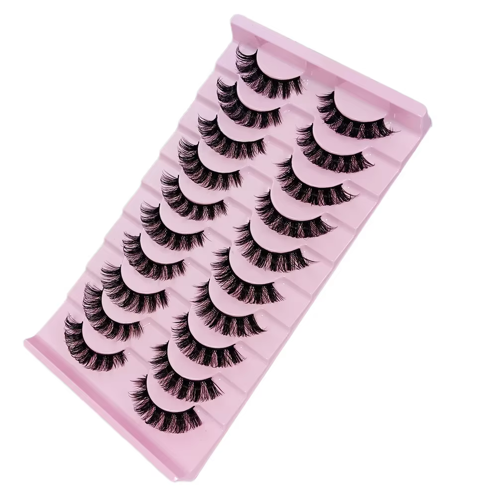10 paires DD Curl russe bande cils moelleux Volume Faux cils DD Curl dramatique désordre Faux vison 