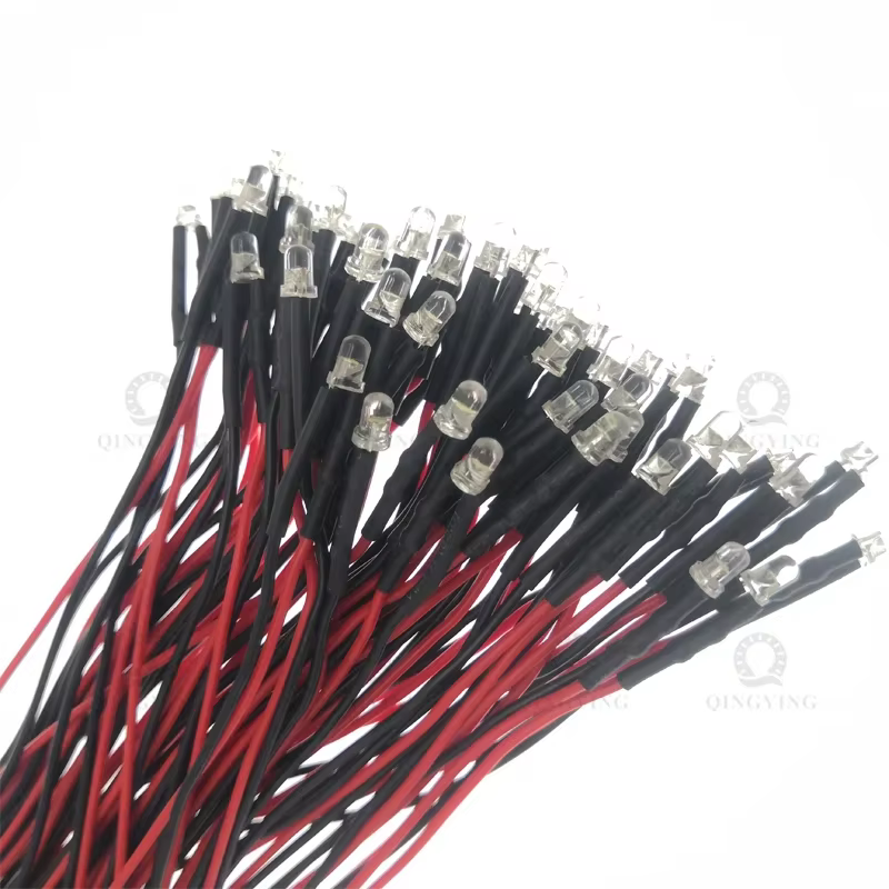 Diodes LED transparentes à l'eau, 50 pièces, 3V 5V 12V 24V DC 3mm 5mm, rouge/vert/bleu/jaune/UV/Oran