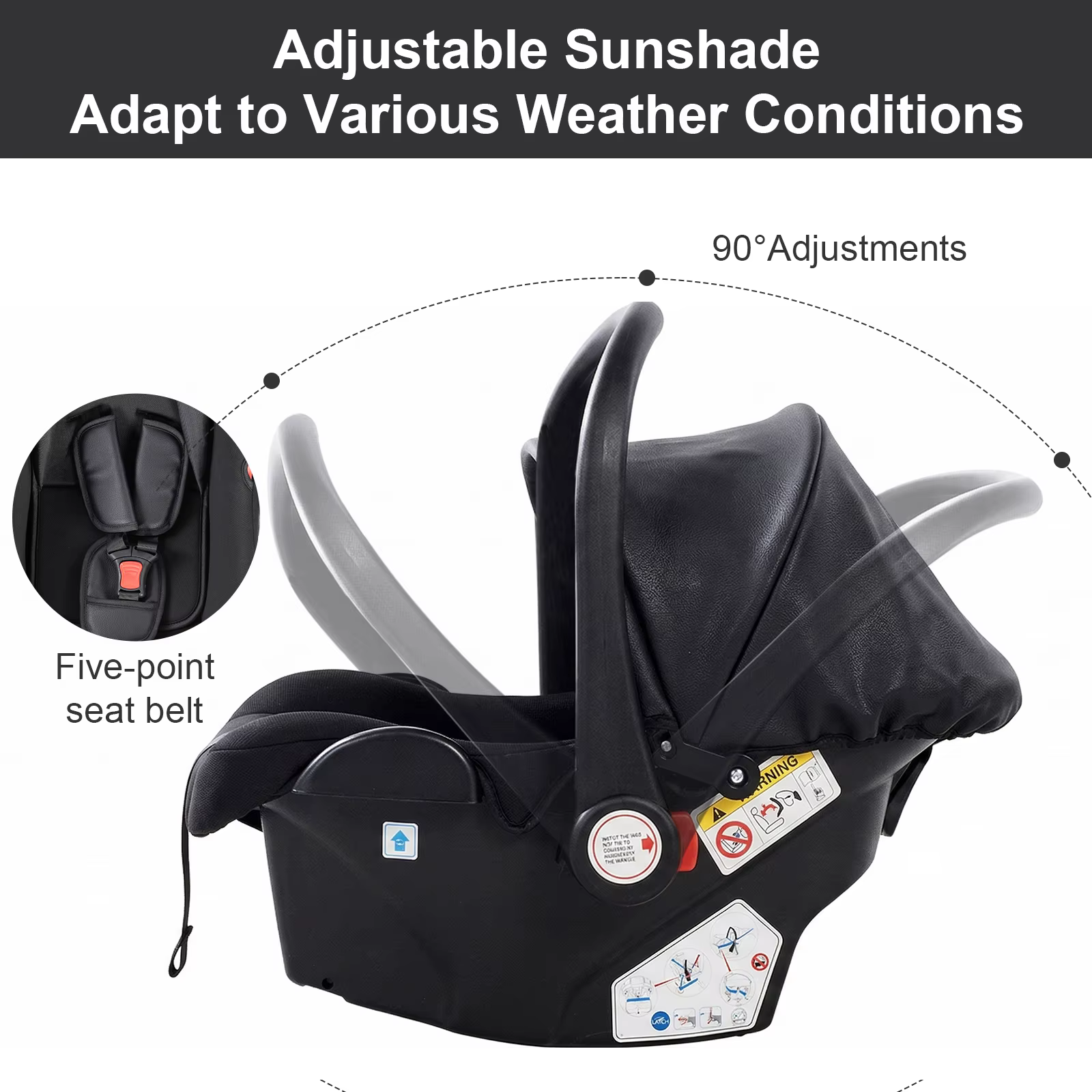 Système de voyage 3 en 1 pour bébé : poussette légère, pliable, antichoc, siège auto pour nouveau-né