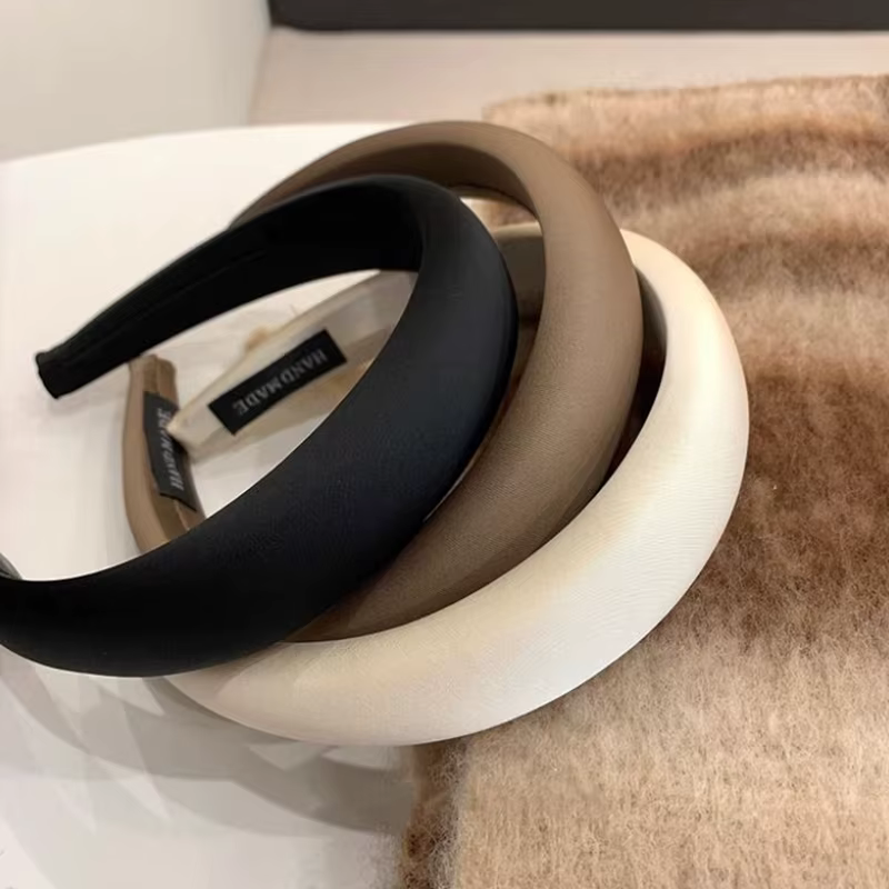 Bandeau de sauna en éponge de satin rétro pour femmes, document solide, tempérament français élégant