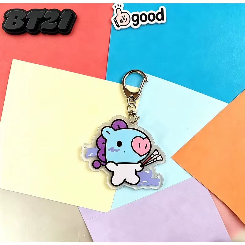 Porte-clés en acrylique transparent double face Koya Shooky Cooky Mang Cartoon BT, pendentif périphé