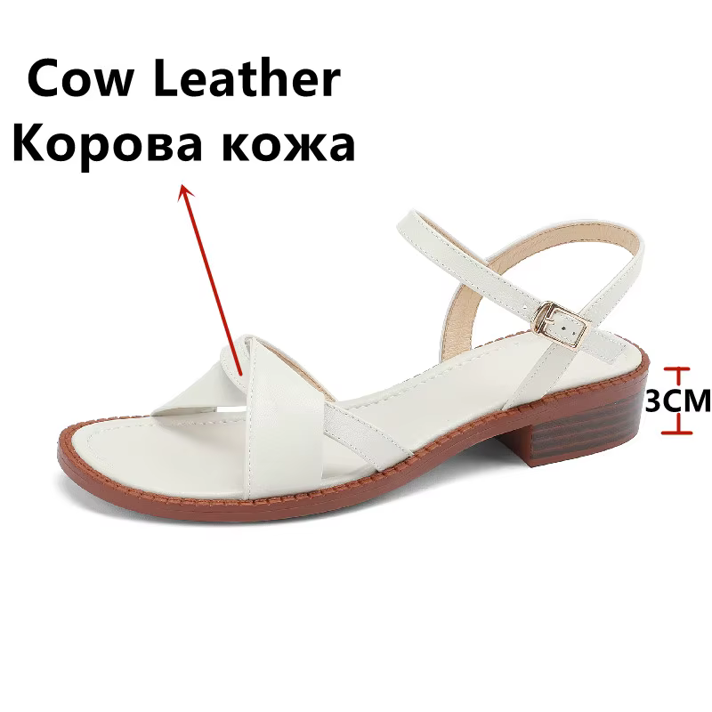 FEDONAS – sandales en cuir véritable à talons bas pour femmes, chaussures de bureau décontractées, m