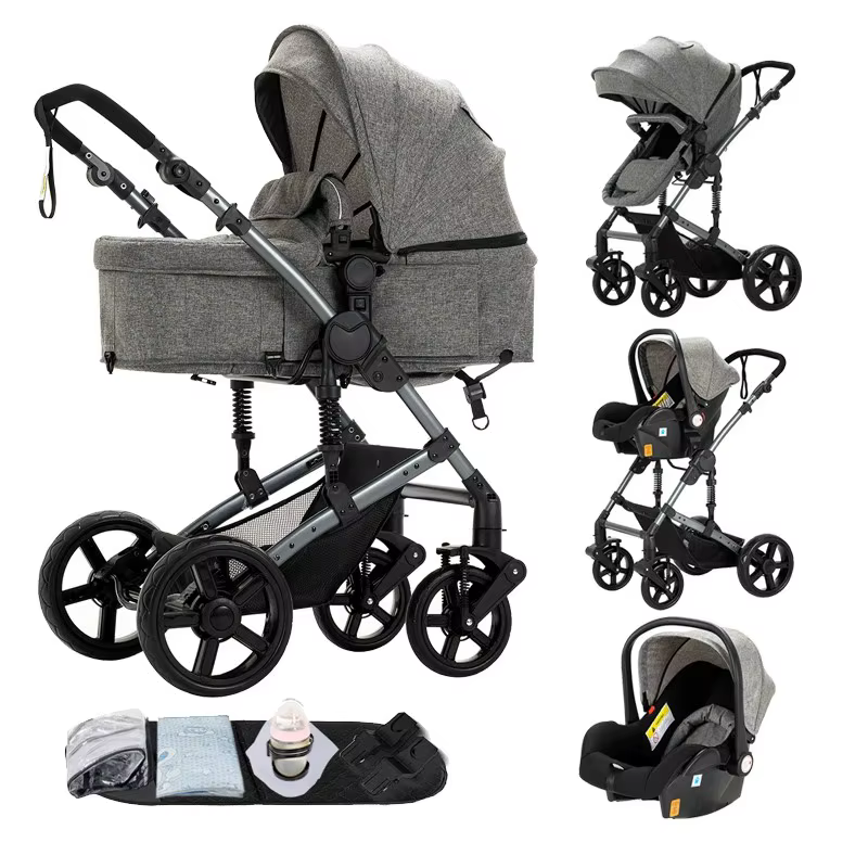 Haute paysage 3 en 1 poussette bébé Convertible landau pour bébé avec siège auto multifonction pouss