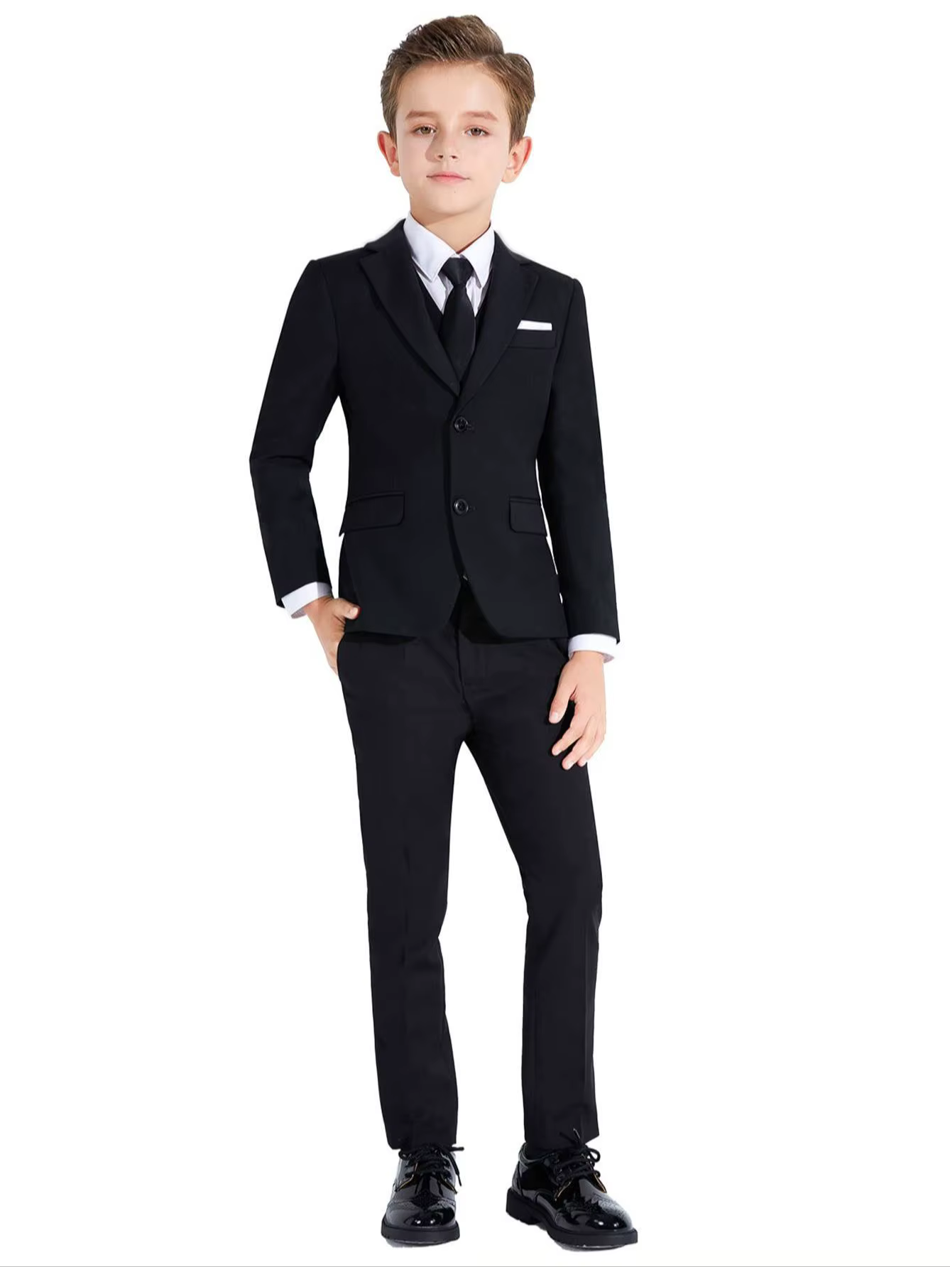 Costumes pour garçons, costumes formels colorés, 4 pièces, coupe cintrée, ensemble de costume, veste