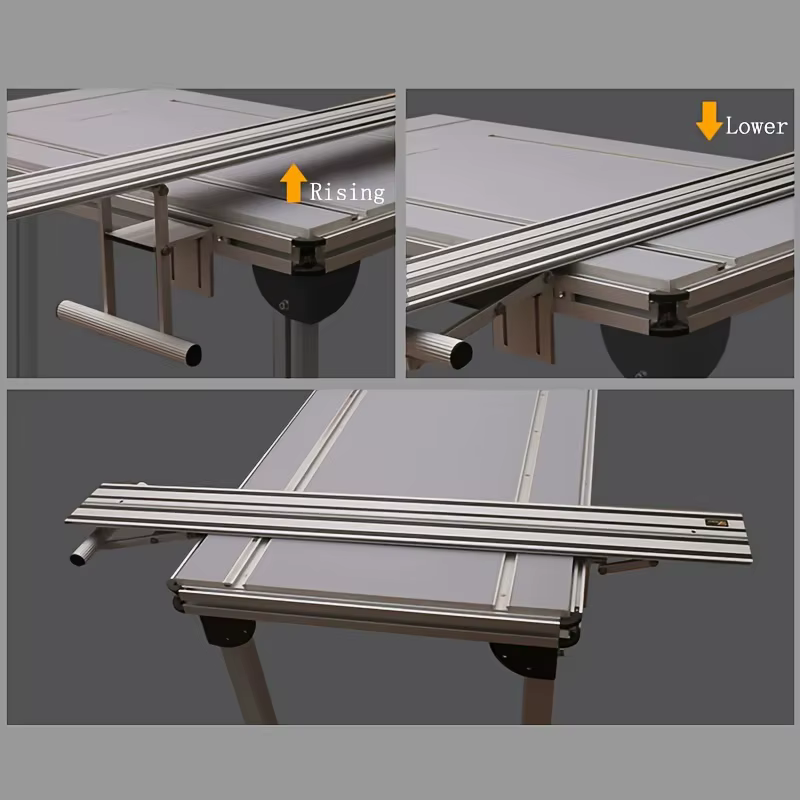 1 ensemble pour scie circulaire, Rail de guidage, pistes, réglage de l'ascenseur, Table de coupe dro