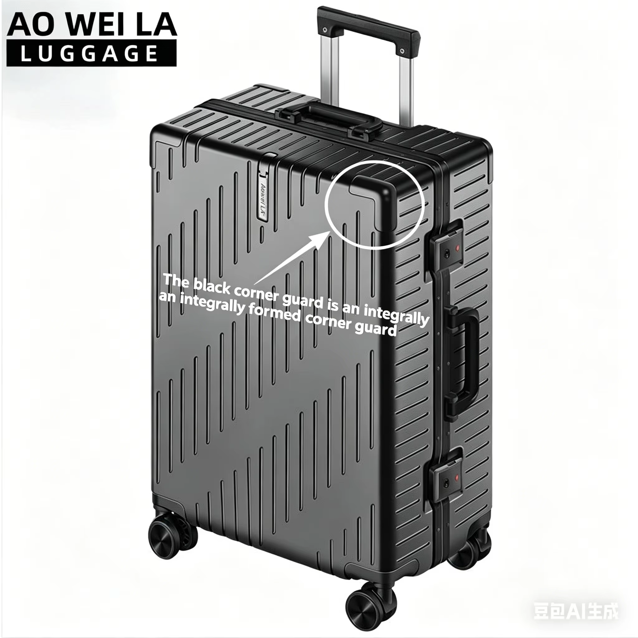 Valise de voyage à roulettes en aluminium grande capacité, durable pour hommes et femmes, 20/24 pouc
