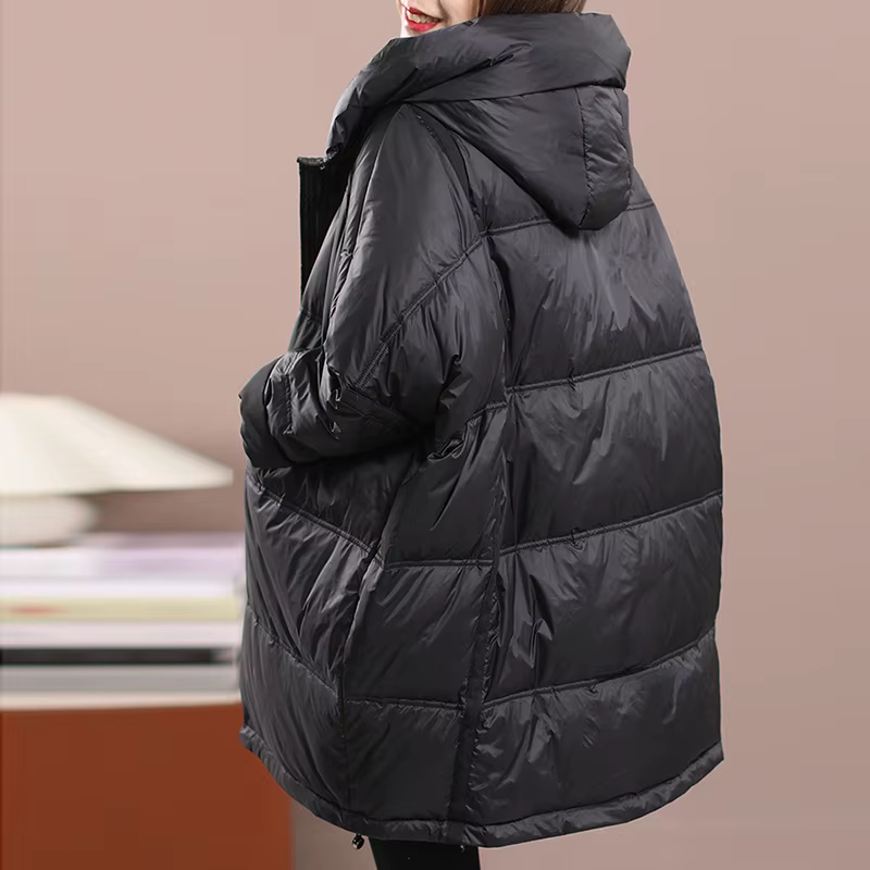2025 nouveau hiver femmes duvet de canard blanc veste ample à capuche femmes épais chaud manteau déc
