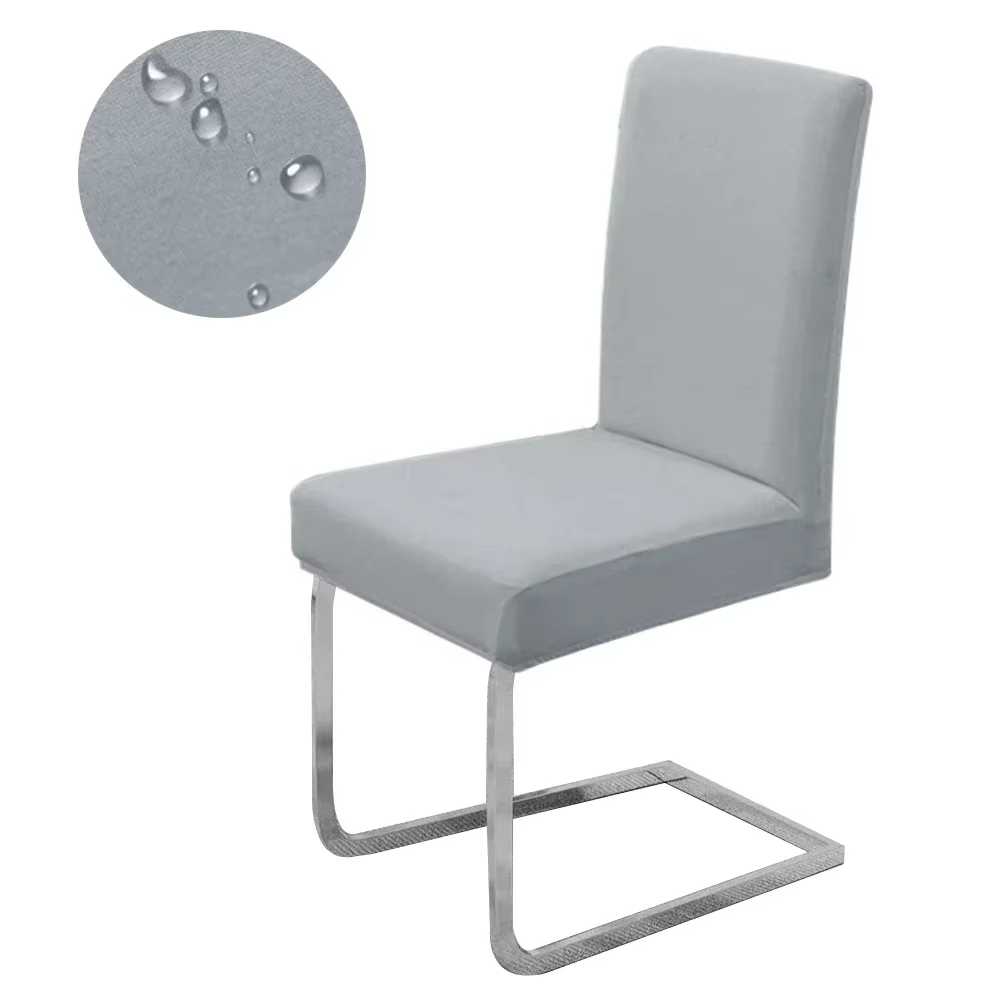 Housse de chaise élastique et imperméable, en Spandex uni, pour salle à manger, protection de chaise