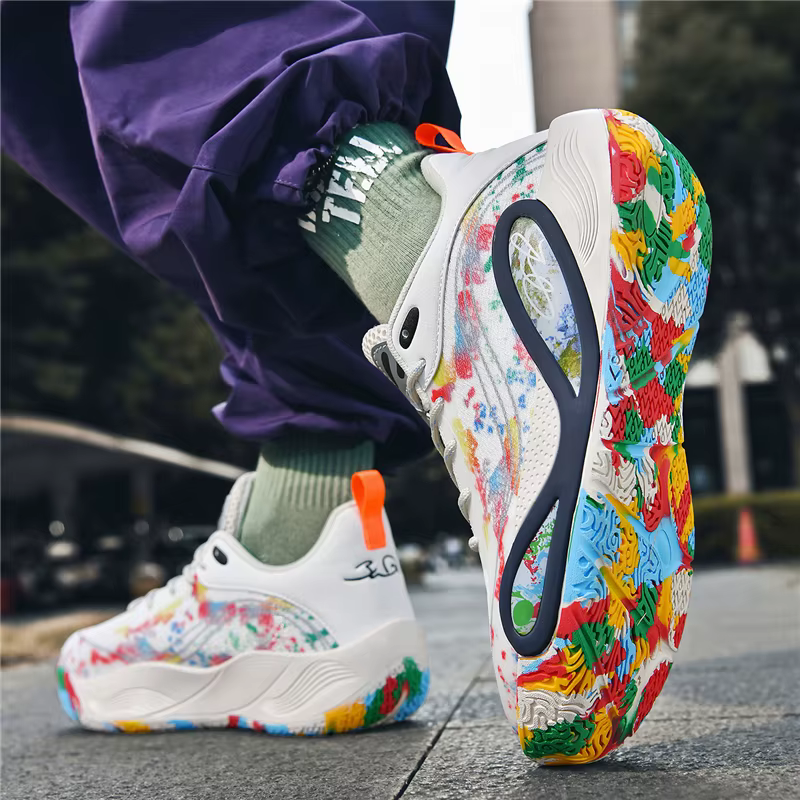 Chaussures de basket-ball pour hommes, respirantes, antidérapantes, portables, pour course à pied, e
