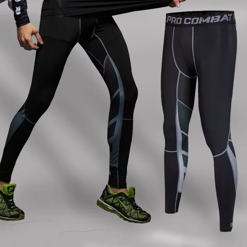 JjRash Guard-Leggings de compression en lyJean-pour hommes, pantalons de sport, collants de fitness,