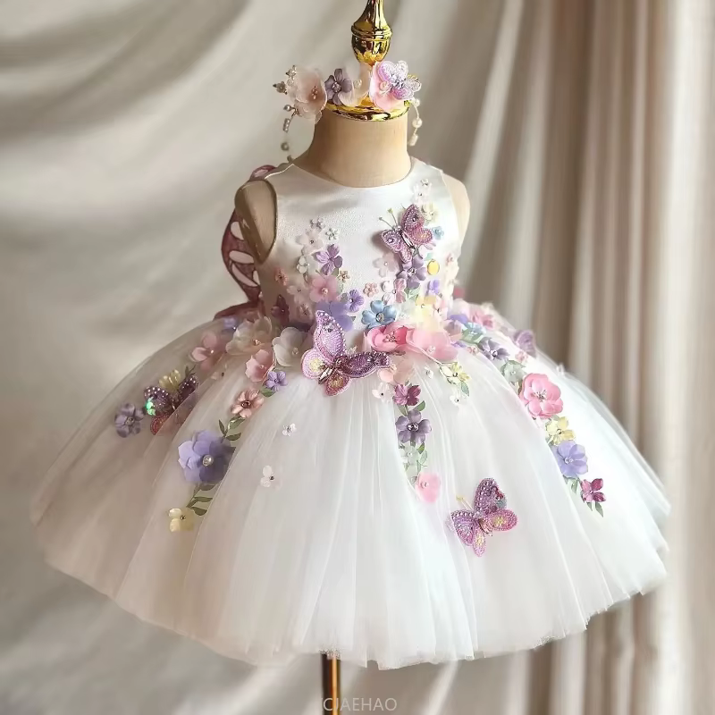 Robe de mariage pour filles, vêtements de princesse Tutu pour enfants, tenues de défilé de mode, rob